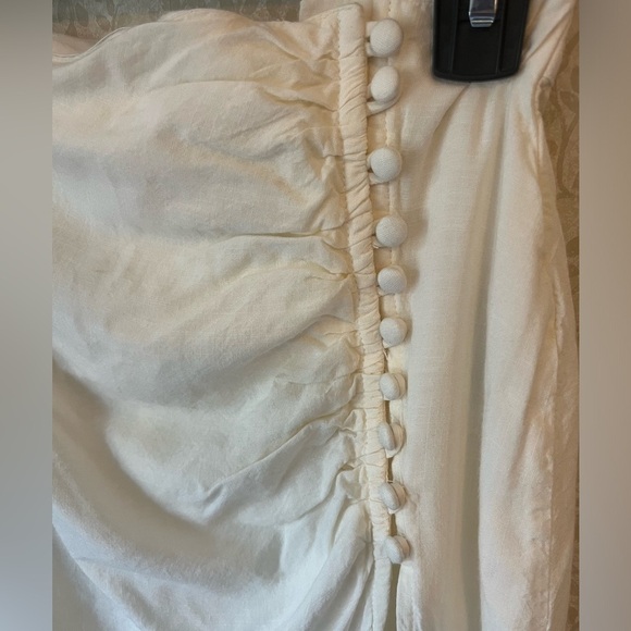 ASOS drapey button side split in cream. Size 4 cotton lining - Picture 5 of 10